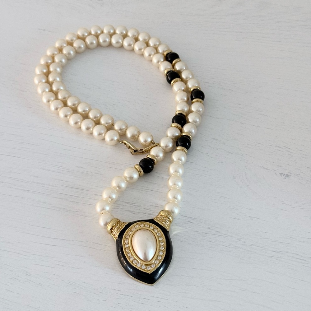 Napier Vintage Pearl Bling Necklace